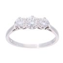 18ct White Gold 0.85ct Diamond Trilogy Ring