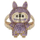 14ct Yellow Gold Purple Gemstone Bunny Ring