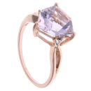 9ct Rose Gold Amethyst and White Sapphire Ring