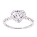 9ct White Gold 0.40ct Diamond Heart Cluster Ring