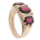 9ct Yellow Gold Cubic Zirconia And Garnet Signet Ring