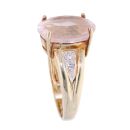9ct Yellow Gold Rose Quartz And Cubic Zirconia Ring
