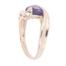 9ct Yellow Gold Amethyst Single Stone Twist Ring