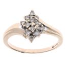 9ct Yellow Gold 0.20ct Brilliant Cut Diamond Cluster Ring