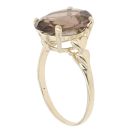 9ct Yellow Gold Smoky Quartz Solitaire Ring
