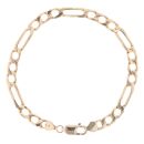 9ct Yellow Gold Figaro Bracelet 9"