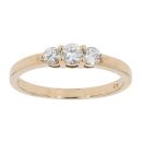 9ct Yellow Gold 0.48ct Diamond Trilogy Ring by Anya Belle