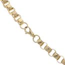 9ct Yellow Gold Patterned And Plain Belcher Chain 18"