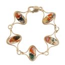 9ct Yellow Gold Agate Bracelet 7"