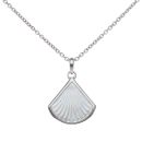 925 Sterling Silver Mother Of Pearl Shell Pendant & Chain 18"