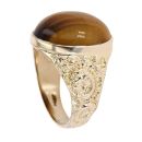 9ct Yellow Gold Tiger Eye Patterned Signet Ring