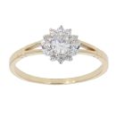 9ct Yellow Gold Cubic Zirconia Cluster Ring