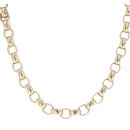 9ct Yellow Gold Patterned and Plain Belcher Chain 26"
