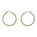 9ct Yellow Gold Bead Hoop Earrings