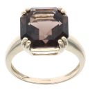 9ct Yellow Gold Smoky Quartz Single Stone Ring