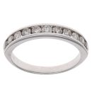 9ct White Gold 0.50ct Brilliant Cut Diamond Half Eternity Ring
