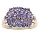 9ct Yellow Gold Tanzanite Cluster Ring