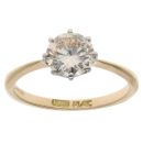 14ct Yellow Gold and Platinum 1.20ct Diamond Solitaire Ring