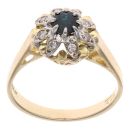 18ct Yellow Gold 0.08ct Diamond And Sapphire Cluster Ring