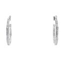Silver Cubic Zirconia 33mm Hoop Earrings by Icesia