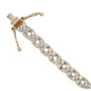 9ct Yellow Gold 1.75ct Brilliant Cut Diamond Two Row Bracelet 6.5"