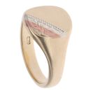 9ct Yellow, White And Rose Gold Patterned Signet Ring