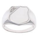 Silver Shield Signet Ring By Icesia