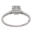 9ct White Gold 0.25ct Brilliant Cut Diamond Cluster Ring
