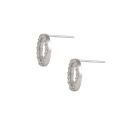 Sterling Silver Open Halo Cubic Zirconia Stud Earrings