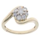 9ct Yellow Gold 0.50ct Diamond Cluster Ring