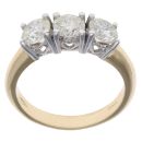 18ct Yellow Gold 1.87ct Brilliant Cut Diamond Trilogy Ring