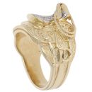 9ct Yellow Gold Cubic Zirconia Saddle Ring