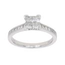 Platinum 1.00ct Diamond Cluster Ring