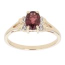 9ct Yellow Gold 0.02ct Diamond And Purple Gemstone Ring