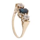 9ct Yellow Gold 0.05ct Diamond And Sapphire Ring