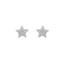 Sterling Silver Pavé Cubic Zirconia Star Stud Earrings