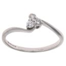 9ct White Gold 0.20ct Brilliant Cut Diamond Trilogy Ring