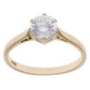 14ct Yellow Gold Cubic Zirconia Single Stone Ring