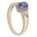 9ct Yellow Gold Sapphire And Cubic Zirconia Cluster Ring