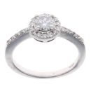 Platinum 0.75ct Brilliant Cut Diamond Halo Cluster Ring