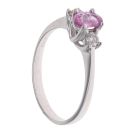 18ct White Gold 0.20ct Diamond And Pink Sapphire Three Stone Ring