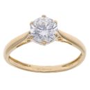 18ct Yellow Gold Cubic Zirconia Solitaire Ring