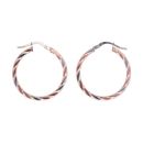 9ct White And Rose Gold Hoop Earrings