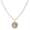9ct Yellow Gold St Christopher Pendant And Chain 24"