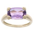 9ct Yellow Gold Amethyst Solitaire Ring