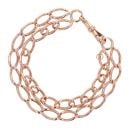 9ct Rose Gold Two Row Curb Bracelet 8"