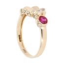 Children's 14ct Yellow Gold Pink Gemstone Flower Ring