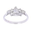 18ct White Gold 0.90ct Brilliant And Pear Cut Diamond Fancy Ring