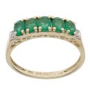 9ct Yellow Gold Emerald And Cubic Zirconia Five Stone Ring