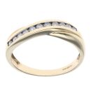 9ct Yellow Gold 0.25ct Brilliant Cut Diamond Crossover Ring